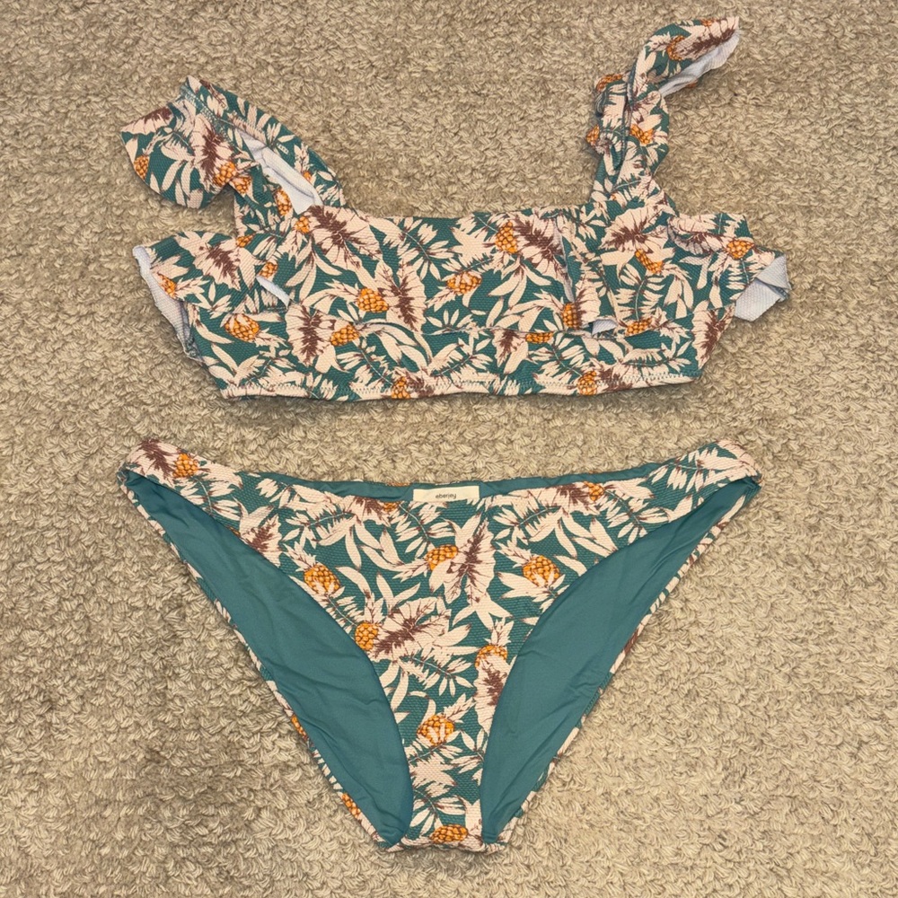 Eberjey Teal and Orange Bikini Set